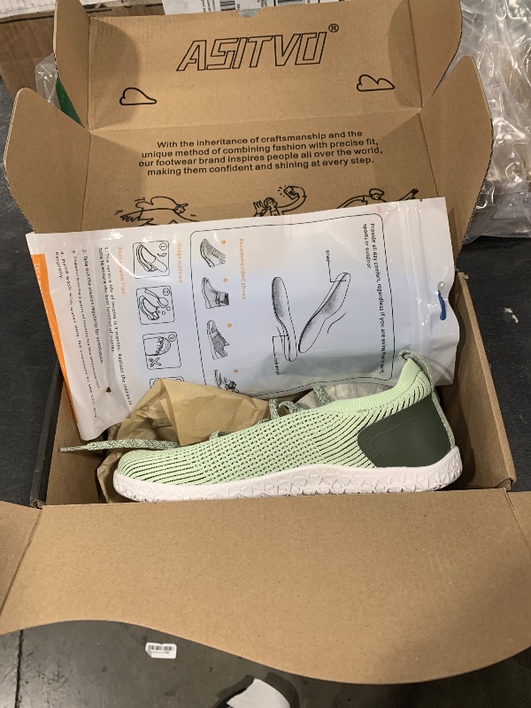 Photo 1 of size 5.5 ASITVO Women's Wide Toe Box Zero Drop Barefoot Minimalist Shoes Female Sneakers Size 5.5 Width Ladies Slip on Trail Running Hiking Walking Green 36