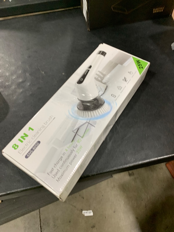 Photo 1 of Bomves Electric Spin Scrubber, Cordless Cleaning Brush Scrubber for Home, 400RPM/Mins-8 Replaceable Brush Heads-90Mins Work Time, 3 Adjustable Size, 2 Speeds for Bathroom Shower Bathtub Glass Car