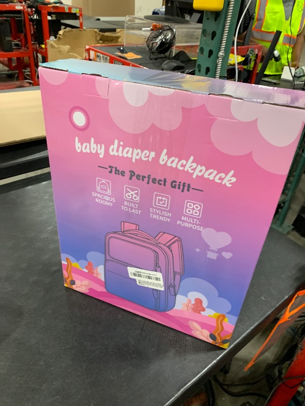 Photo 1 of Jeryswet Baby Diaper Bags with Changing Station, Waterproof Large Capacity Diaper Bag Backpack for Moms Dads with USB Charging Port and Stroller Straps, Baby Shower Gifts, RGB