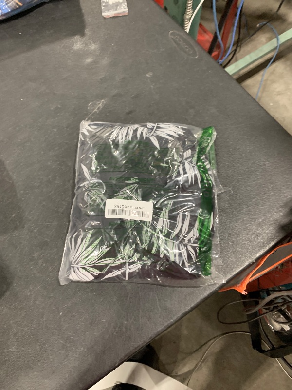 Photo 1 of Simmashah Mens Hawaiian Shirt, Short Sleeves Button Down Beach Clothing, Unisex Summer Flamingos Casual Aloha Floral Shirts 2-061 Leaf Black L