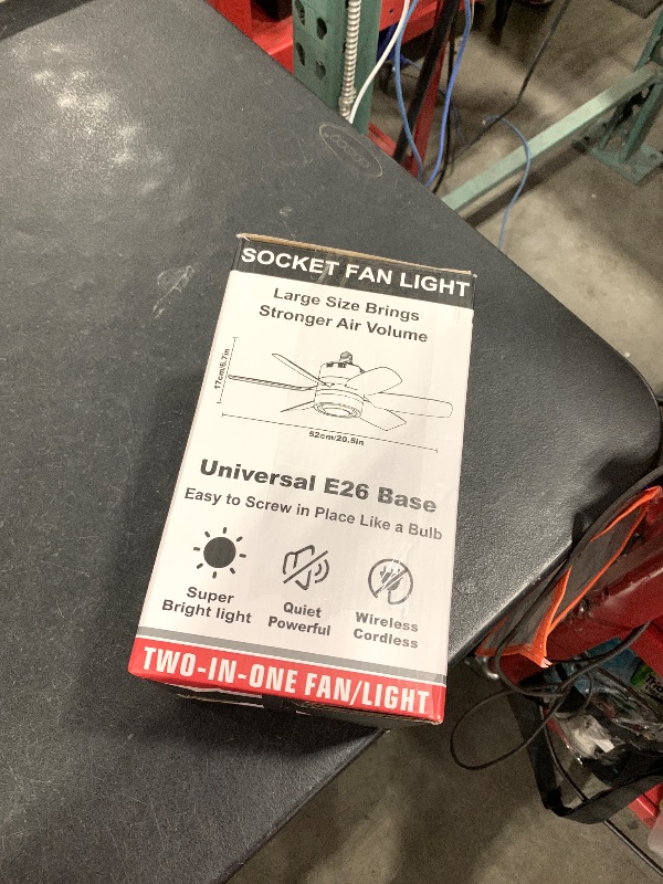 Photo 1 of Fanspex 20.5'' Socket Fan Light with Memory Function, 5 Fan Speeds with Adjustable Light for Bedroom, Kitchen, Living Room, 8 Hours Timer, White (Remote need Paired before Use)