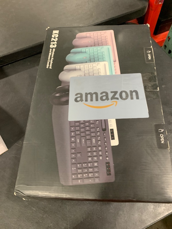 Photo 1 of Wireless Keyboard and Mouse Combo - Full-Sized Ergonomic Keyboard with Wrist Rest, Phone Holder, Sleep Mode, Silent 2.4GHz Cordless Keyboard Mouse Combo for Computer, Laptop, PC, Mac, Windows -Trueque
