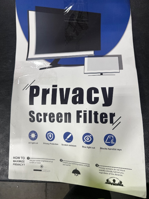 Photo 1 of [2-Pack] 24 Inch Privacy Screen for Computer Monitor 16:9 Aspect Ratio, Eye Protection Anti Blue Light Glare Shield, 24inch Removable Black Blackout Anti Spy Desktop Security Private Filter