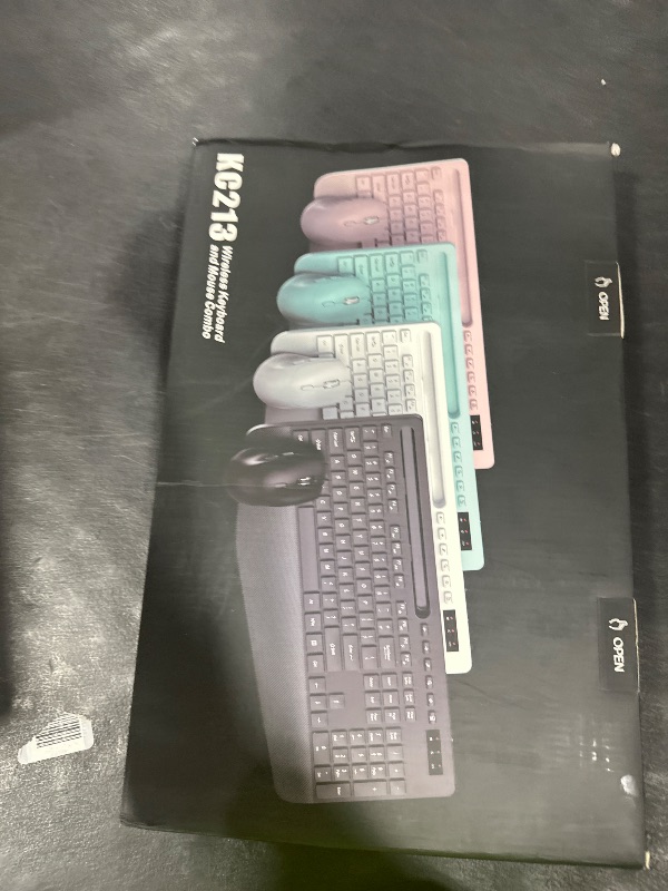 Photo 1 of Wireless Keyboard and Mouse Combo - Full-Sized Ergonomic Keyboard with Wrist Rest, Phone Holder, Sleep Mode, Silent 2.4GHz Cordless Keyboard Mouse Combo for Computer, Laptop, PC, Mac, Windows -Trueque