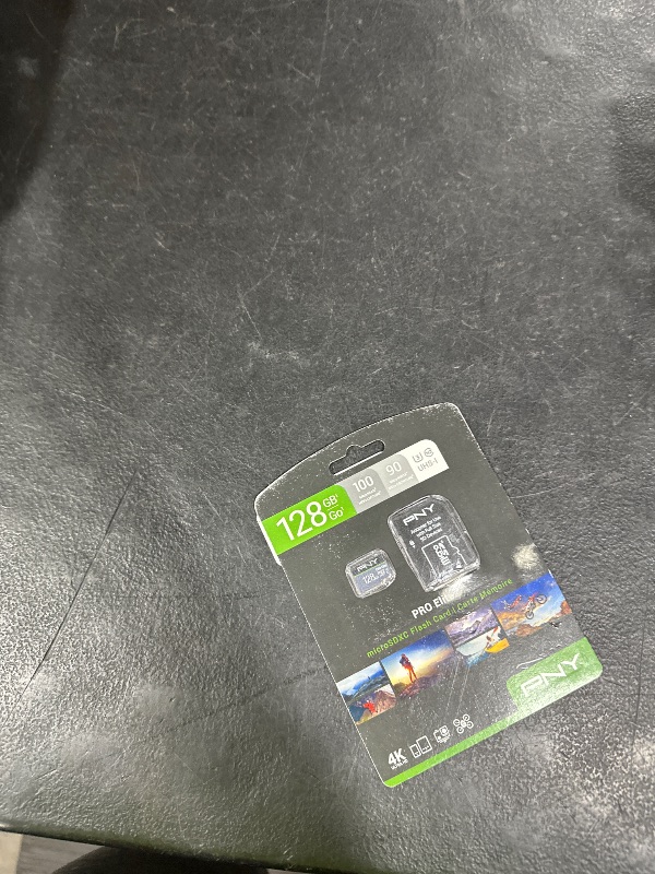 Photo 1 of PNY 128GB PRO Elite Class 10 U3 V30 microSDXC Flash Memory Card - 100MB/s, Class 10, U3, V30, A2, 4K UHD, Full HD, UHS-I, Micro SD