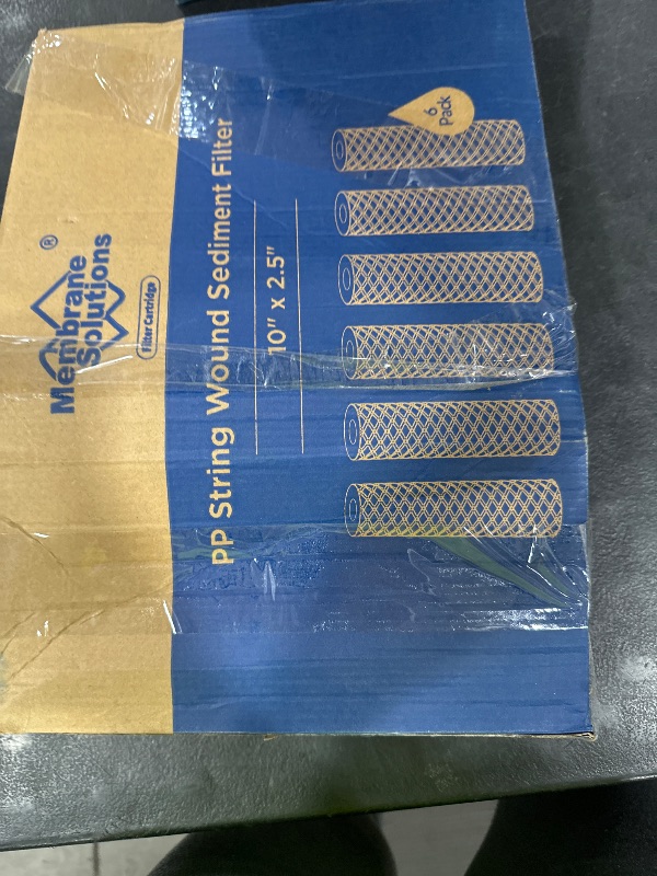 Photo 1 of Membrane Solutions 20 Micron 10"x2.5" String Wound Whole House Water Filter Replacement Cartridge Universal Sediment Filters for Well Water - 6 Pack