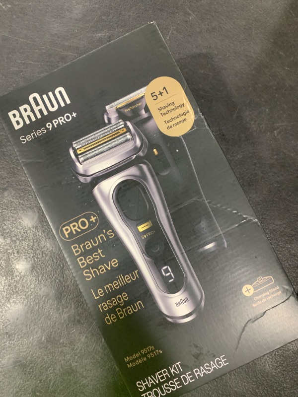 Photo 1 of Braun Series 9 9517s PRO+ Electric Razor for Men, 5 Pro Shave Elements & Precision Long Hair ProTrimmer, Charging Stand, Braun’s Best for Smooth Skin, Wet & Dry Electric Razor with 60min Runtime