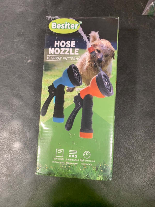 Photo 1 of Besiter Garden Hose Nozzle Sprayer: 2 Pack 10 Watering Patterns Spray Nozzles Heavy Duty Hose Head Hose Attachment