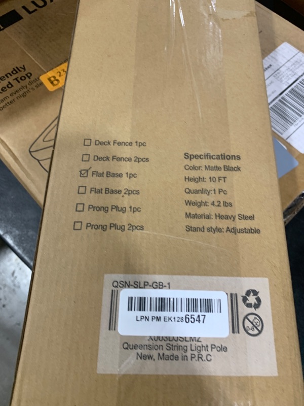 Photo 1 of Queension 10FT Ground Base String Light Poles for Outdoor String Lights for Garden, Backyard, Patio Lighting Stand for Parties, Bistro & Weddings, 1 Pack