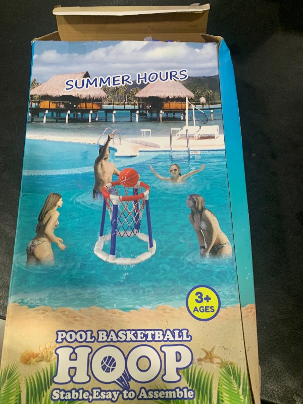 Photo 1 of CHMYWJ Pool Basketball Hoop Pool Games Pool Toys with 2 Basketballs Floating Basketball Hoop for Pool for Kids & Adults Indoor Outdoor