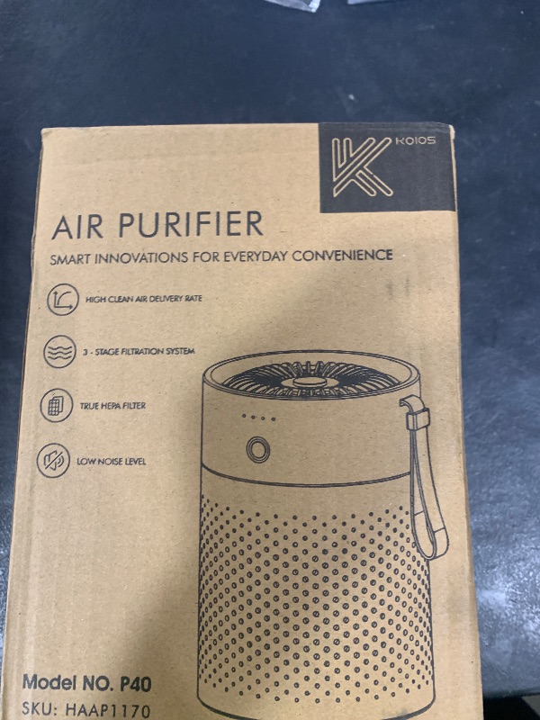 Photo 1 of Air Purifiers for Bedroom Home, KOIOS H13 True HEPA Filter Air Purifiers for Desktop Office Car Pets with USB Cable, Small Air Cleaner, Night Light, Timer, Remove Smoke, Dust, Odors, Pollen