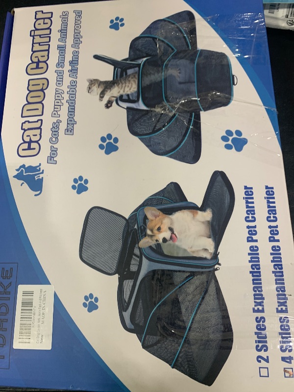 Photo 1 of Cat/Dog Airline Approved Expandable Pet Carrier for Small Pets - Removable Pad, Pockets, TSA Compliant