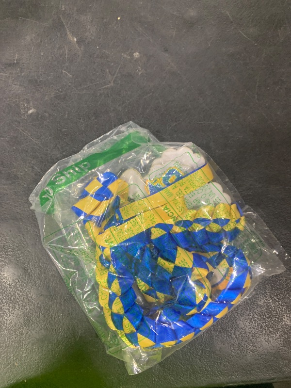 Photo 1 of JOTFA Graduation Leis 2025, Graduation Money Leis Handmade Double Braided Ribbon Lei with 8 Graduation Glitter Patches for Graduation Party Decorations (Graduation Lei, Blue & Gold)
