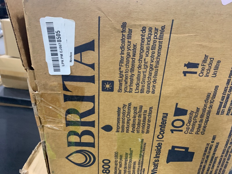 Photo 1 of Brita Water Pitcher, Everyday Elite Filter, Removes 99% of Lead, Includes 1 Filter, 10-Cup Capacity, White