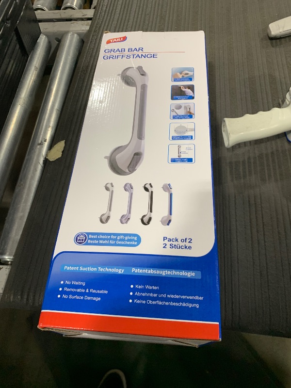 Photo 1 of TAILI Grab Bars for Bathtubs and Showers 2 Pack Suction Grab Bar, Heavy Duty Shower Handle Removable Bath Handrails for Seniors and Elderly, Bathroom Safety Grip No Drilling Waterproof,Grey