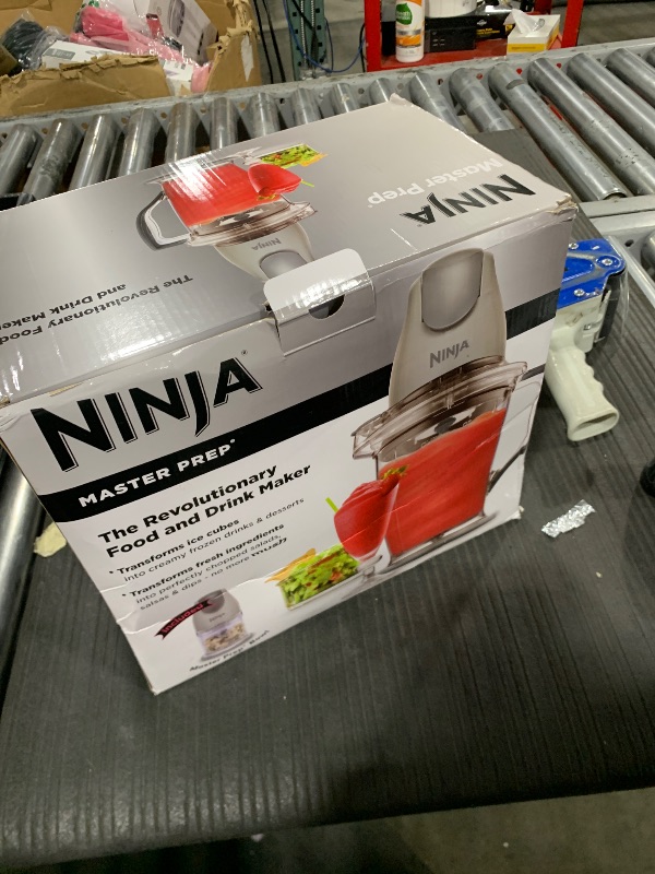 Photo 1 of Ninja QB900B Master Prep Food Processor Blender with 48 oz Pitcher & 16 oz Chopping Bowl, Perfect for Frozen Blending & Chopping, 400 Watts, Dishwasher Safe, Countertop, Grey