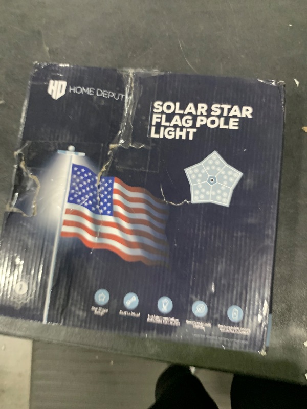 Photo 1 of Solar Star Patriotic Flag Pole Light - Top Mount Flagpole Light with Double Battery and Larger Solar Panels for Wide Flag Coverage and Dusk to Dawn Outdoor Lighting