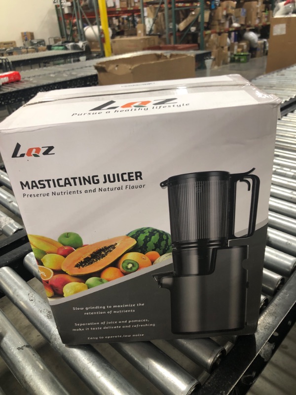 Photo 1 of Cold Press Juicer, Masticating Juicer with 5.4" Wide Feed Chute, 350w Slow Juicer Machines Fit Whole Vegetables and Fruits with High Juice Yield, Easy to Clean (Black)