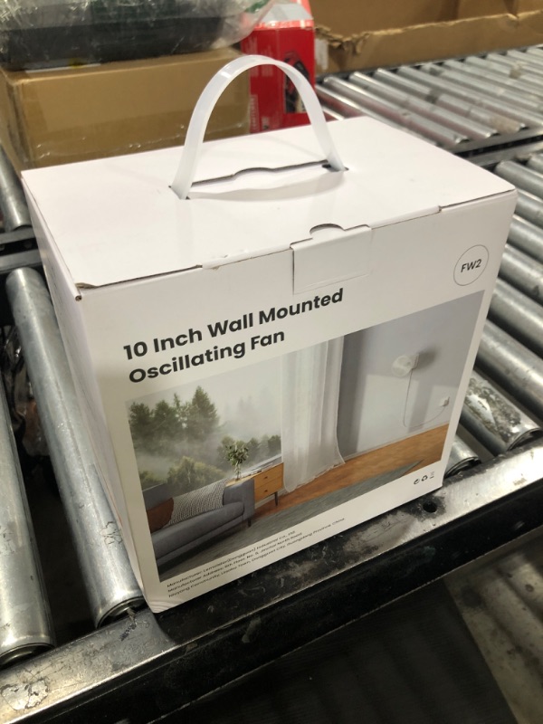 Photo 1 of 10 Inch Wall Mount Oscillating Fan with Remote and Timer, Small Bedroom RV Fan with 4 Speeds, Quiet Operation,90°Oscillation, Adjustable Tilt,5.92 ft Wire, Cooling Bathroom Wall Mounted Fans