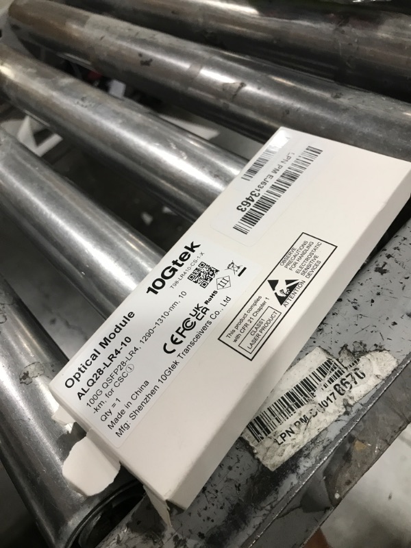 Photo 1 of 10Gtek QSFP28 100GBASE-LR4 100 Gigabit Duplex LC SingleMode Optical Transceiver Module for Cisco QSFP-100G-LR4-S, 1310nm, SMF, DDM, 10km