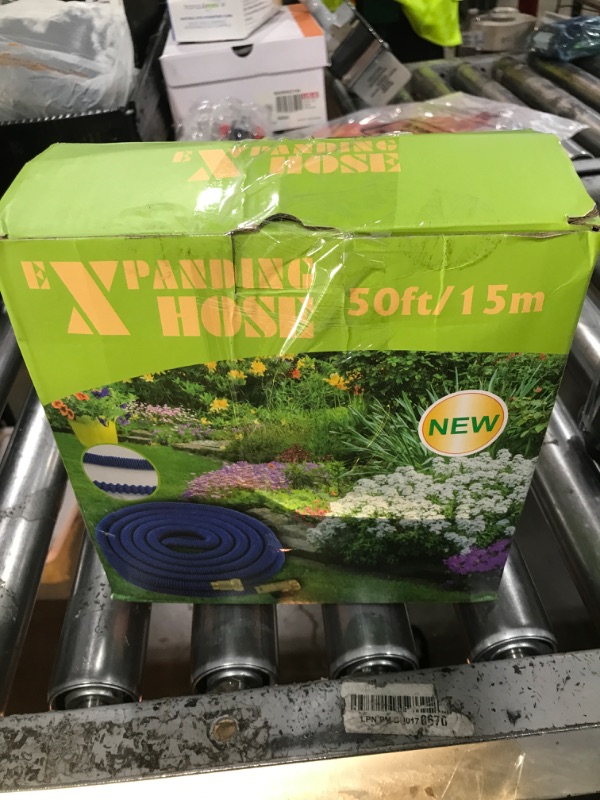 Photo 1 of LINQUO 50 ft Expandable Garden Hose - No-Kink Water Hoses -2025 Upgrated Expanding Water Hoses with 3/4" Brass Fittings, Extra Strength Fabric - Flexible Garden Hoses with 10 Pattern Spray Nozzle