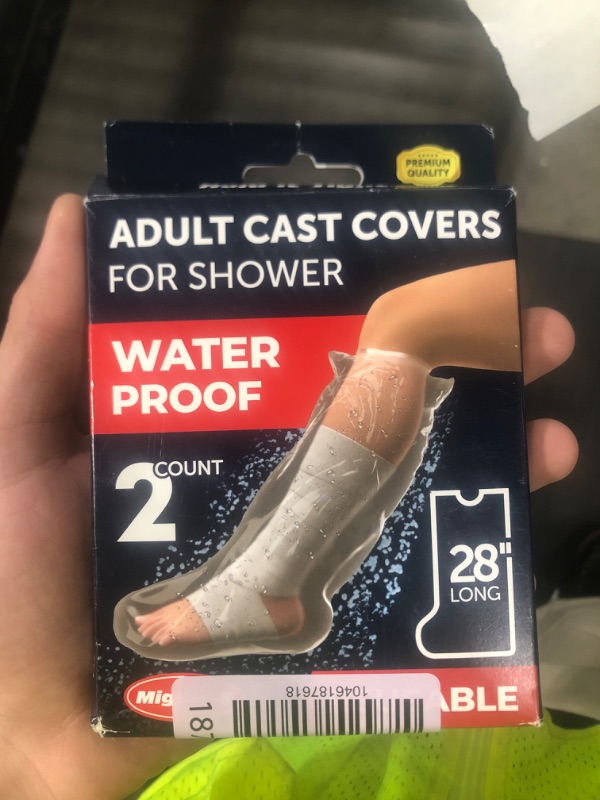 Photo 1 of 100% Waterproof Cast Covers for Shower Leg - Tight Seal - Reusable Adult 2pk Half Leg Cast Protectors - Knee, Ankle, Foot