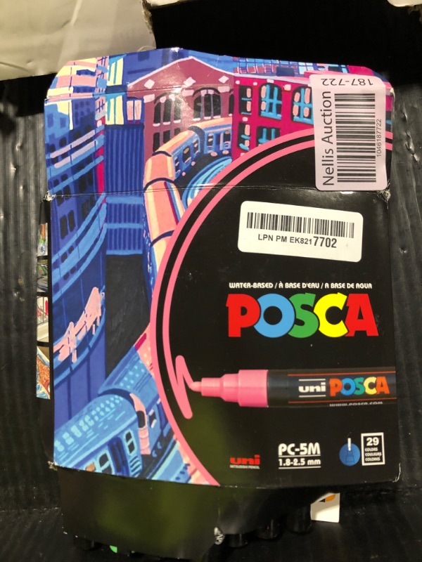 Photo 1 of uni POSCA PC-5M Water-Based Paint Markers, Medium Point (1.8-2.5mm), Assorted Colors, Set of 29