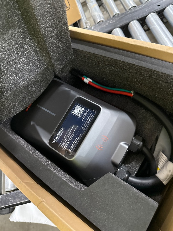 Photo 1 of WOLFBOX Level 2 EV Charger 50 Amp - Smart Display, RFID Card, 25ft Cable, Outdoor/Indoor, Hardwired EV Charger Level 2, WiFi Enabled Electric Car Charger, 240V Electric Vehicle Charging Stations