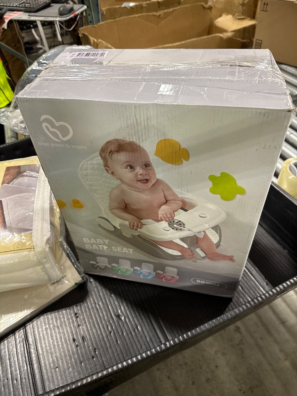 Photo 1 of BabyBond Baby Bath Seat with Sitting & Lying 2 Modes, 3-Speed Adjustment, Powerful Suction Cups, Infant Bathtub Chair with Soft and Comfortable Towel, Folding and Hanging