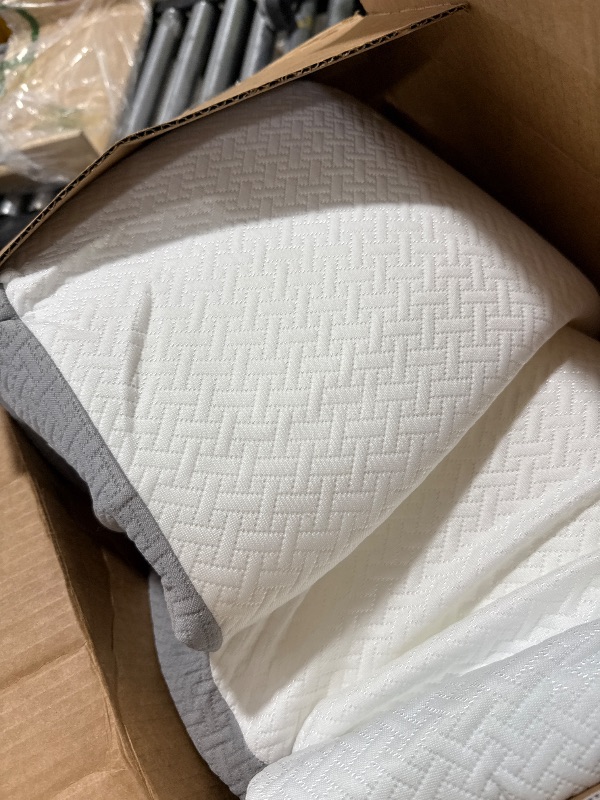 Photo 1 of Sasttie Wedge Pillow for After Surgery, Adjustable Memory Foam Bed Wedge Pillow Headboard for Sleeping, Acid Reflux, Surgery Recovery, Neck & Back Support, White and Dark Grey