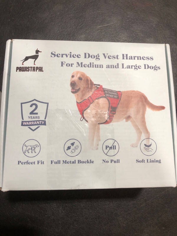Photo 1 of Reflective Service Dog in Training Vest Harness for Medium Large Dogs, Adjustable Heavy Duty Padded Black Dog Harness, with Front Clip and Metal Buckles Do Not Pet for Training, Hiking