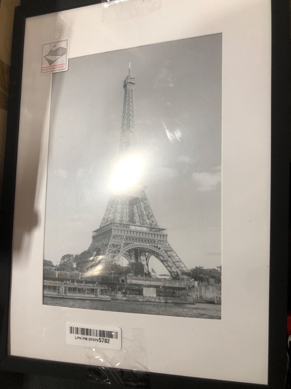 Photo 1 of upsimples A3 Picture Frame, Display Pictures 8.3x11.7 with Mat or 11.7 x 16.5 Without, Wall Hanging Poster Frames, Black, 1 Pack