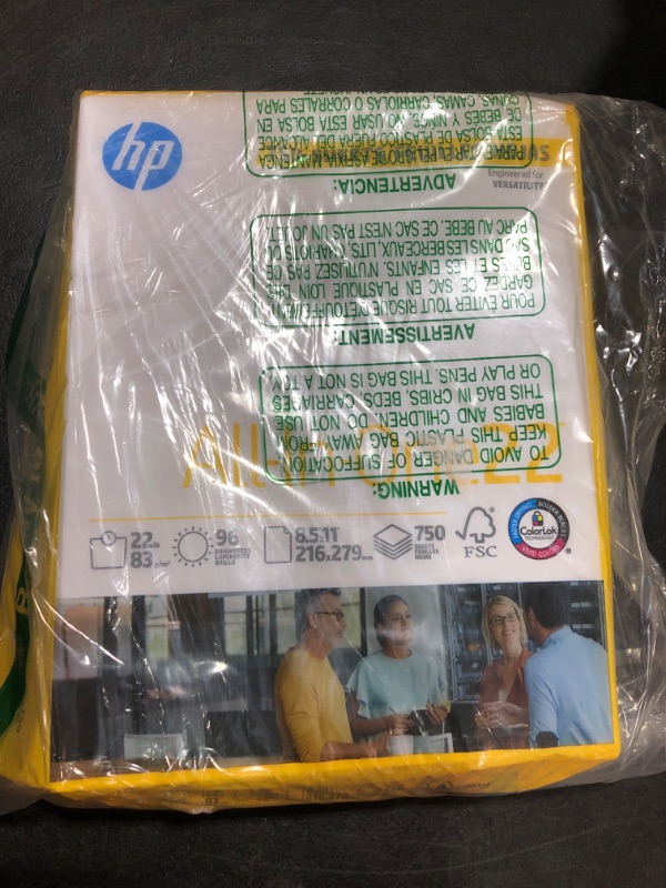 Photo 1 of Hp  | 8.5 x 11 Paper | All In One 22 lb | 1 Mega Ream - 750 Sheets | 96 Bright | Made in USA - FSC Certified | 207750R
