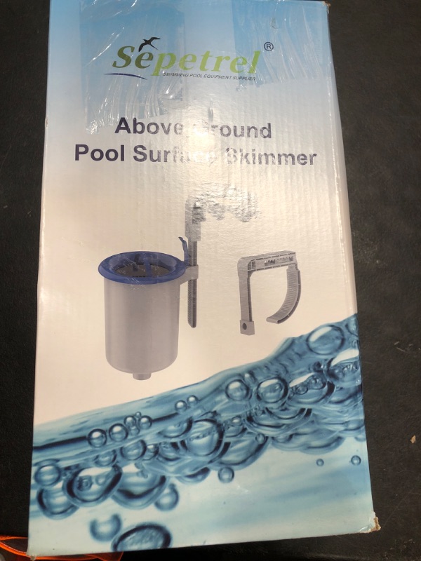 Photo 1 of Sepetrel Above Ground Pool Surface Skimmer, Wall Mount Pool Maintenance Accessories for Inflatable Collars, Tubular & Metal Frame Pools, Floating Skimmer Basket - Efficiently Removes Debris