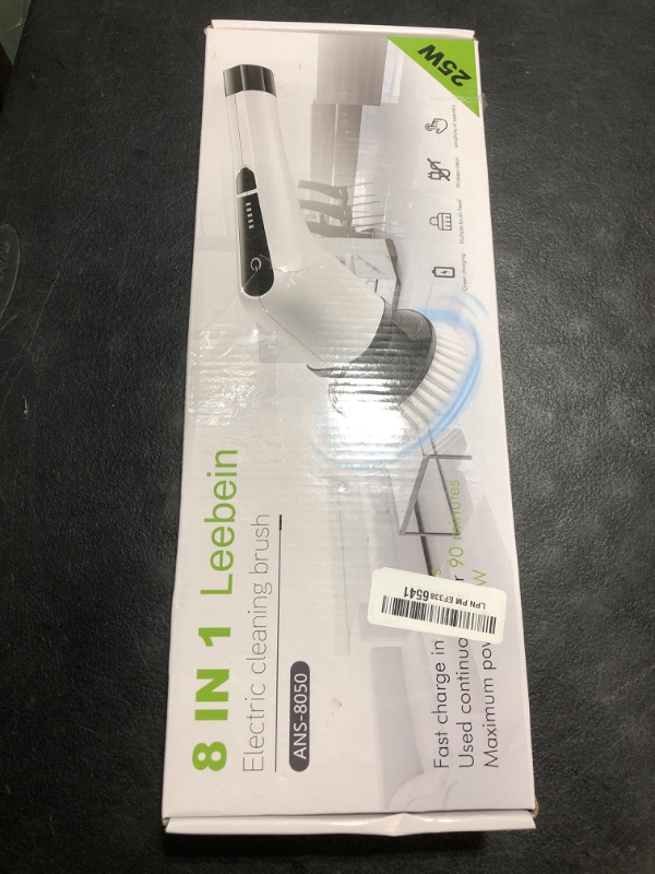 Photo 1 of Leebein Electric Spin Scrubber, Cordless Cleaning Brush with 8 Replaceable Brush Heads, Tub and Floor Tile 360 Power Scrubber Dual Speed with Adjustable & Detachable Handle for Bathroom Kitchen Car