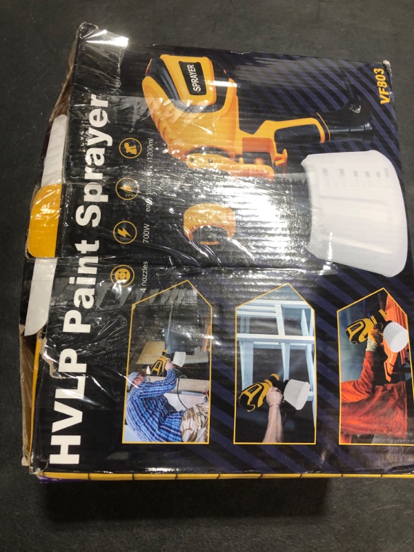 Photo 1 of VONFORN Paint Sprayer, 700W HVLP Spray Gun with Cleaning & Blowing Joints, 4 Nozzles and 3 Patterns, Easy to Clean, for Furniture, Cabinets, Fence, Walls, Door, Garden Chairs etc. VF803