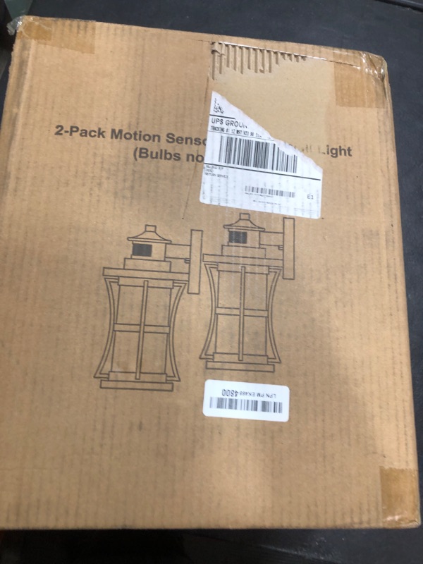 Photo 1 of 2 Packs Motion Sensor Outdoor Lights - Dusk to Dawn Outdoor Lighting, Oil Rubbed Bronze Porch Lights Outdoor Wall Sconce, Waterproof Exterior Light Fixtures for House, Garage, Entryway Anti-Rust, E26