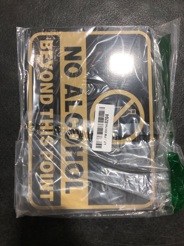 Photo 1 of 2 Pack No Alcohol Beyond This Point Sign, 10 x 7 Inches Rust Free Aluminum Metal Warning Sign, UV Resistant, Scratch, Waterproof and Weatherproof, Indoor/Outdoor Use. Easy to Mount