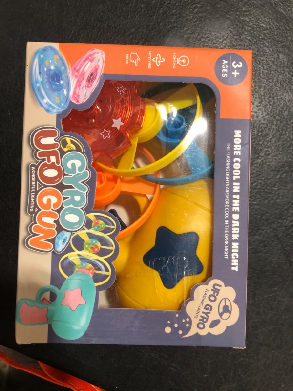 Photo 1 of Berry President Flying Saucer Toy, Flying Disc Launch Playset with Rotating Flash Light, Indoor Outdoor Twist Shoot Toy for Kids Aged 3 Years Old & Up (Yellow)