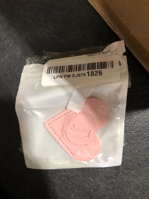 Photo 1 of XIANGYUAN Personalized Leather Heart Bookmark with Initial,Cute Bookmarks 26 Letters Corner Book Marks for Reading Women,Men, Kids,Book Accessories for Book Lovers Gifts(Pink J)
