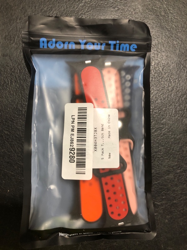 Photo 1 of 5 Pack Sport Bands Compatible with Apple Watch Band 44mm 45mm 46mm 42mm 41mm 40mm 38mm 49mm for Men Women, Breathable Silicone Wrist Strap for iWatch Series 10 9 SE 8 7 6 5 4 3 2 1 Ultra 2