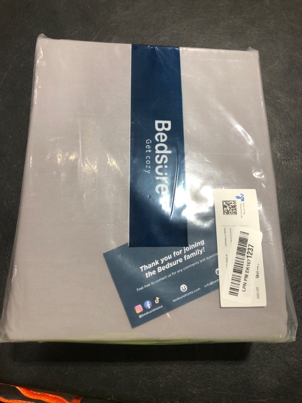 Photo 1 of Bedsure 100% Washed Cotton Duvet Cover King Size - Gray Minimalist Cotton Duvet Cover Linen Like for All Seasons - GentleSoft™ Plain Simple Bedding, 3 Pieces (Gray, King, 104"x90")