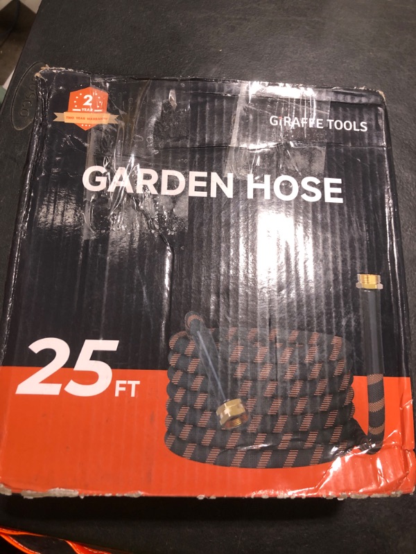 Photo 1 of Giraffe Tools Garden Hose 25FT 1/2” Lightweight Flexible Water Hoses Burst 600 psi with 9 Spray Function Nozzle Heavy Duty Hose