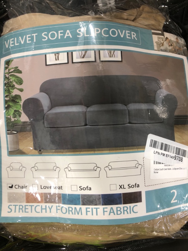Photo 1 of XYMHUN Velvet Plush 2 Pieces Chair Covers for Living Room Super Stretch Anti Slip Chair Slipcovers with Arms Dogs Pets Armchair Furniture Protector with Elastic Bottom (Camel, Chair)