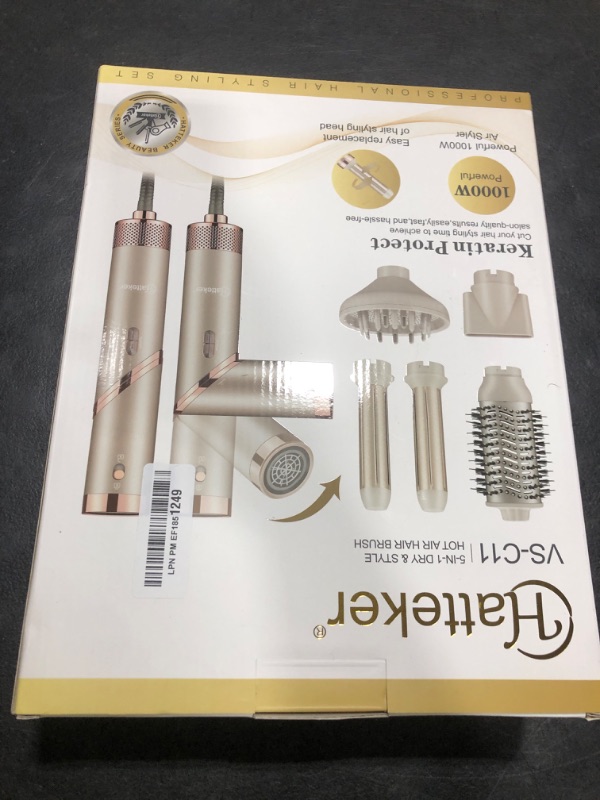 Photo 1 of Hatteker Hair Dryer, Negative Ionic Blow Dryer,Professional Low-Speed Hairdryer Foldable 5-in-1 Multi-Function Hair Dryer with Interchangeable Attachments, Ceramic Barrel Brushes, Drying,Rose Gold