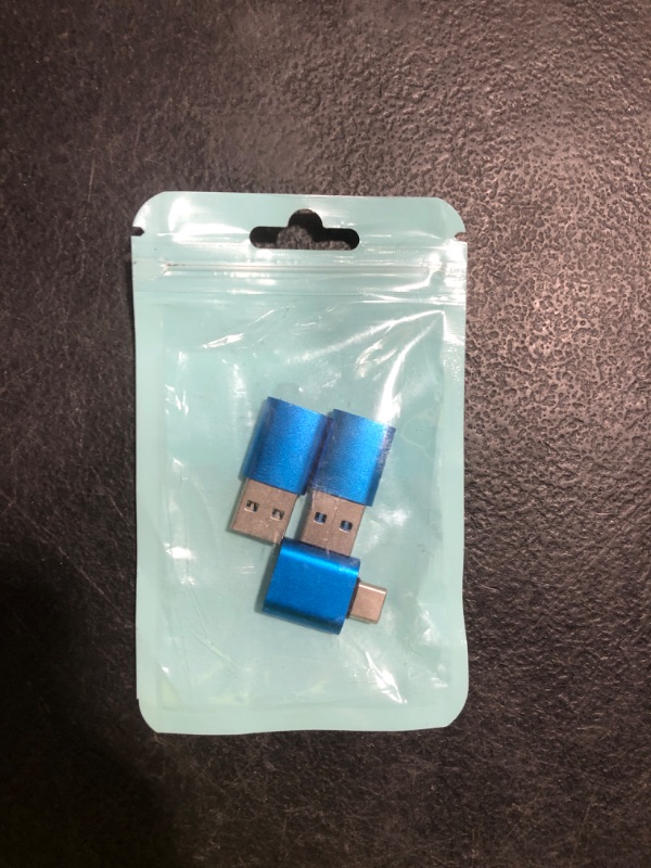 Photo 1 of AreMe USB to USB C Adapter (6 Pack), USB C Male to USB 3.0 Female OTG Converter, Type-C Female to A Male Connector (Blue)