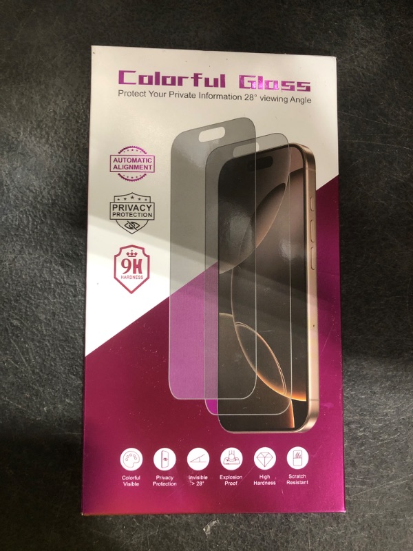 Photo 1 of jehezkel 2 Pack for iPhone 14 Pro Max/15 Plus Privacy Screen Protector Tempered Glass 6.7 inch Private Protective Film Anti-Blue Light Anti Spy No-Bubble Gradient Green [HD Clarity]