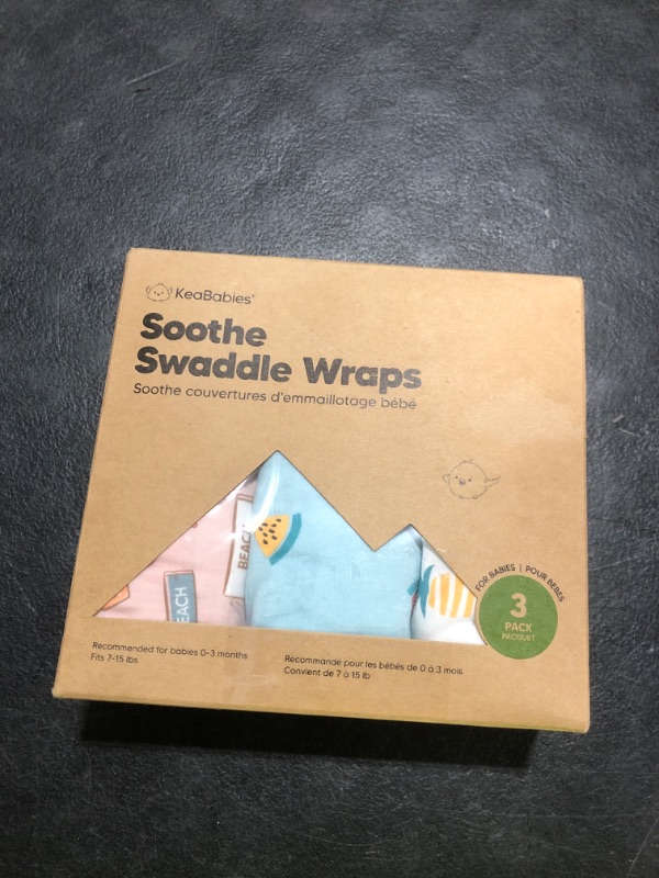 Photo 1 of KeaBabies 3-Pack Organic Baby Swaddle Sleep Sacks - Swaddles for Newborns, Infant 0-3 Months, Baby Girls, Boys, Soft & Snug Newborn Sleep Sack, Nursery Swaddling Blankets (Beach Day)