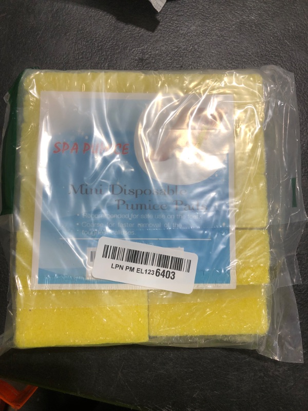 Photo 1 of Disposable Foot Scrubber Sponge Pads Pedicure Pumice Stone for Feet Callus Remover Medium Coarse Yellow 40Pcs