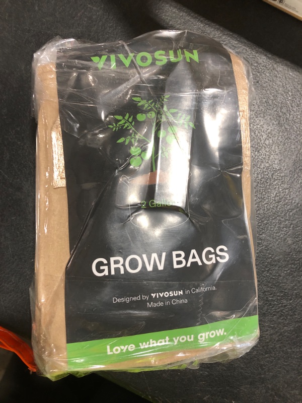 Photo 1 of VIVOSUN 5-Pack 2 Gallons Grow Bags Heavy Duty Thickened Nonwoven Fabric Pots with Strap Handles Tan